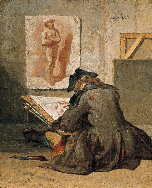 Jean Simeon Chardin Young Student Drawing Spain oil painting art